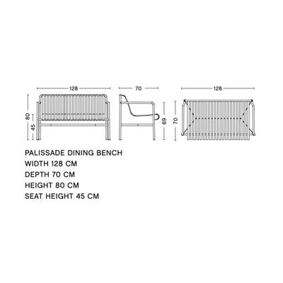 HAY Palissade dining bench armrest