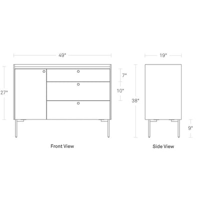 Blu Dot Peek 1 Door with 3 Drawers Credenza