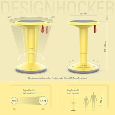 Interstuhl UPis1 ergonomic stool, passion yellow