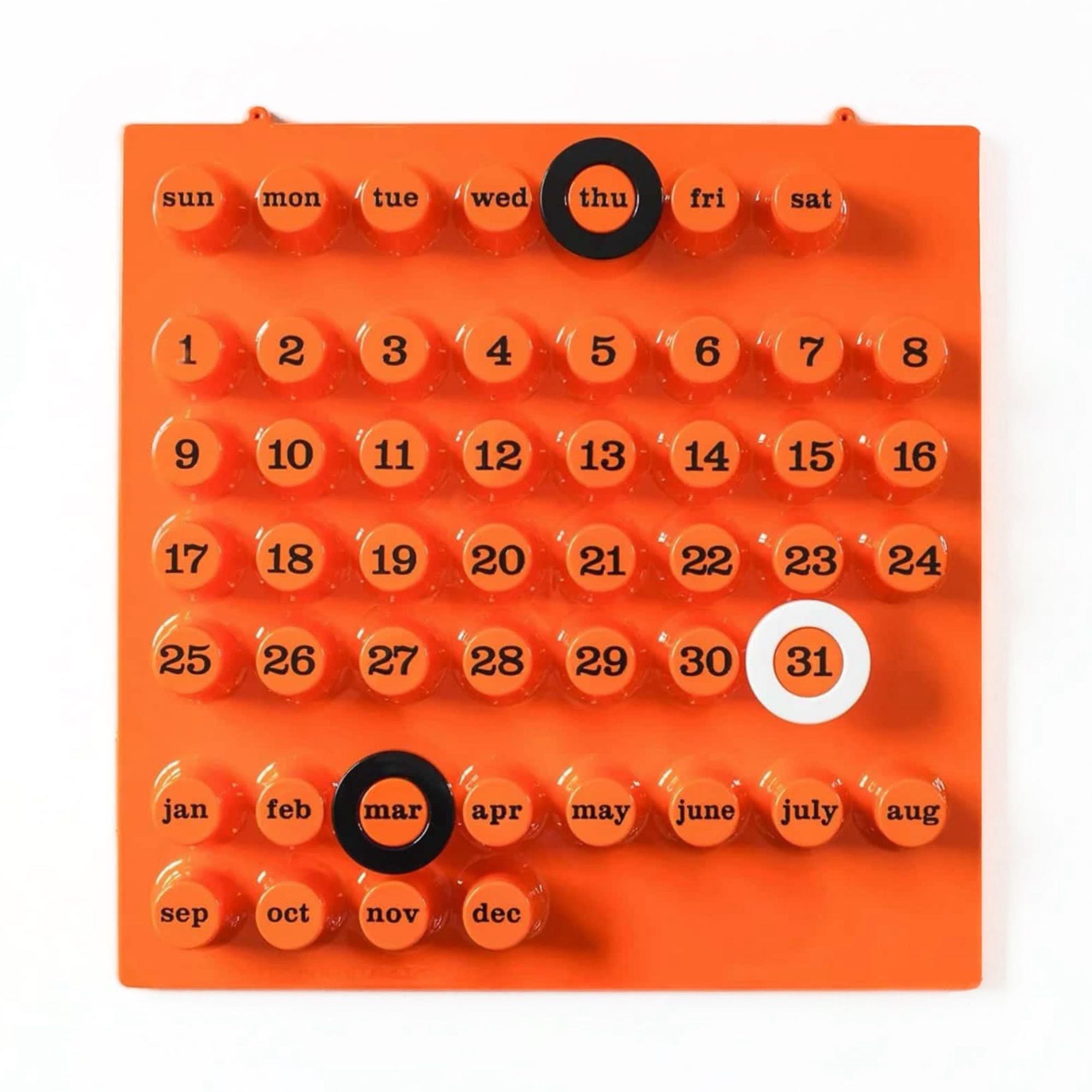 Ring-A-Date perpetual calendar, orange