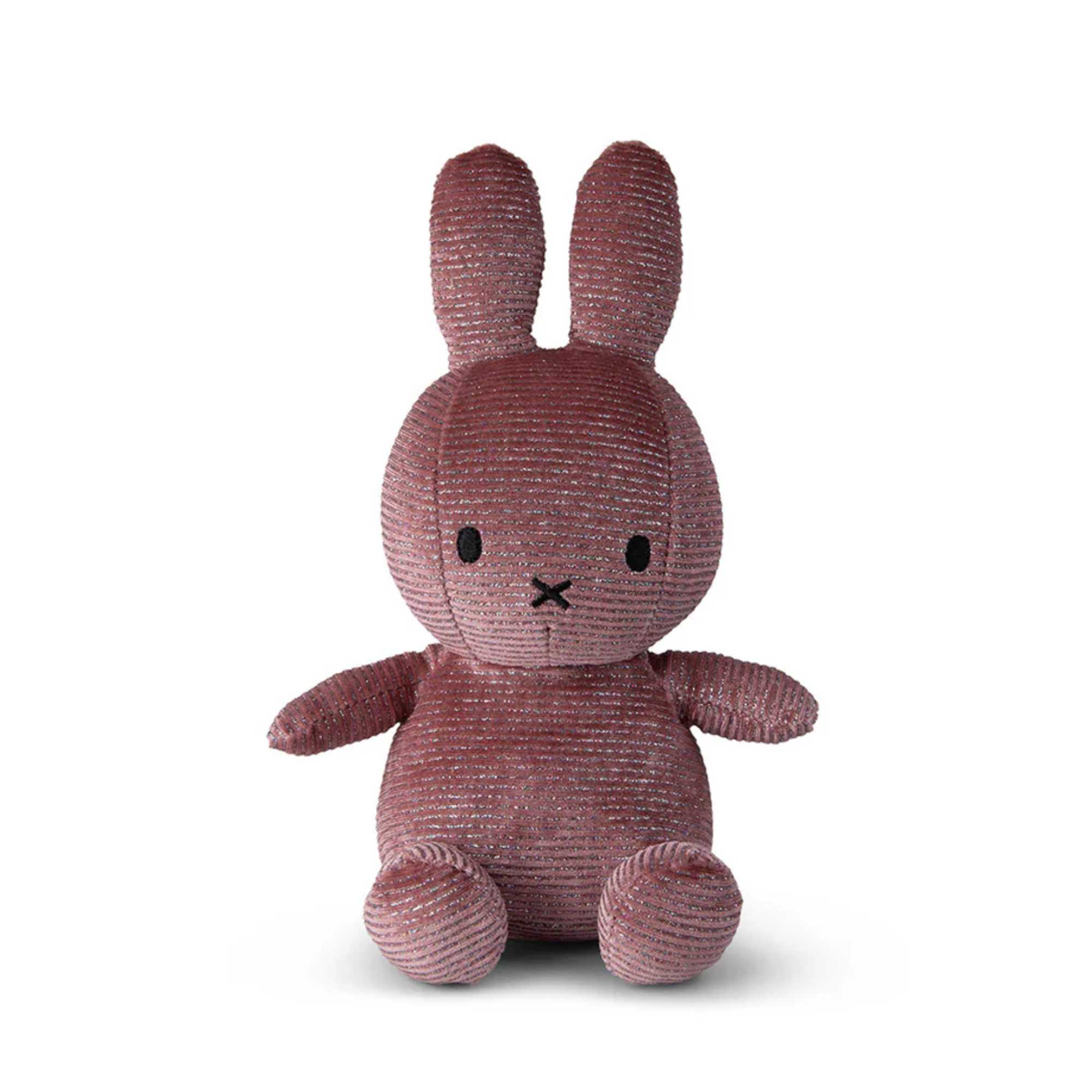 Miffy ECO Corduroy Sitting plush 23cm, sparkle pink