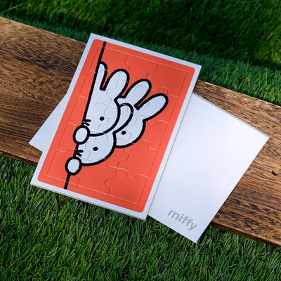 Dick Bruna's Miffy jigsaw puzzle card, orange
