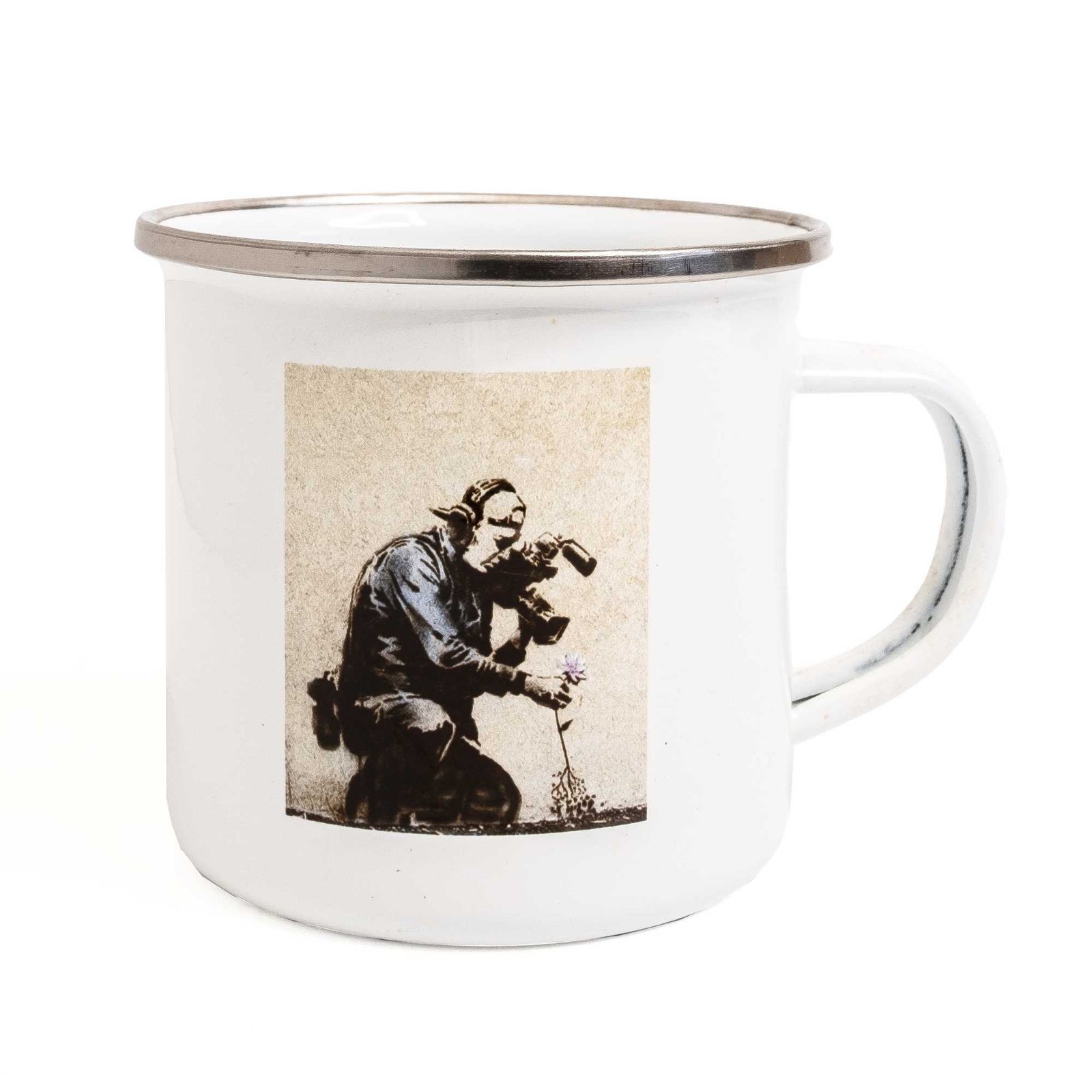 Star Editions Graffiti Enamel Mug, Cameraman And Flower