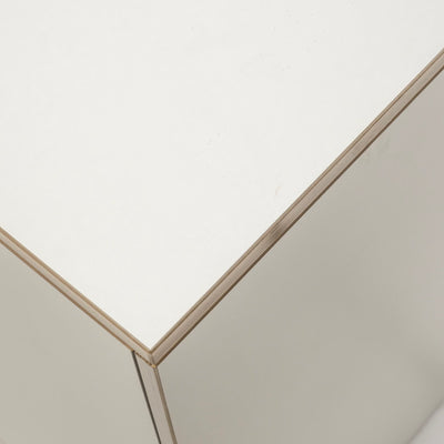 refurbished | Alwin's Space Box Extendable Table Drawers Left Extension, White/Platinum Vintage Oak