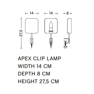 Hay Apex clip lamp, maroon red