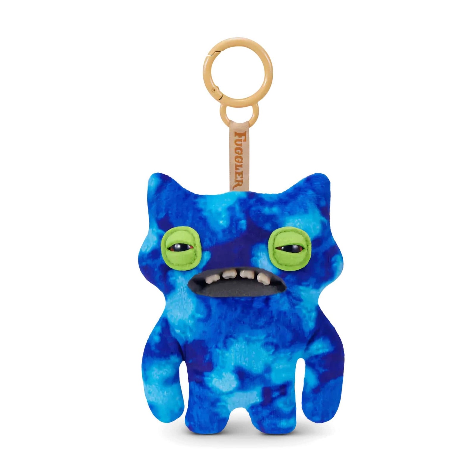 Fuggler key ring, wide eyed weirdo blue