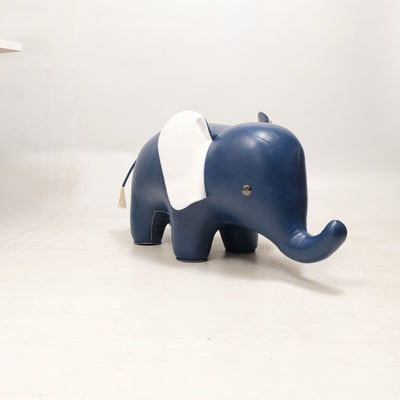 refurbished | Zuny Giant Elephant Home Deco , Midnight Blue/White