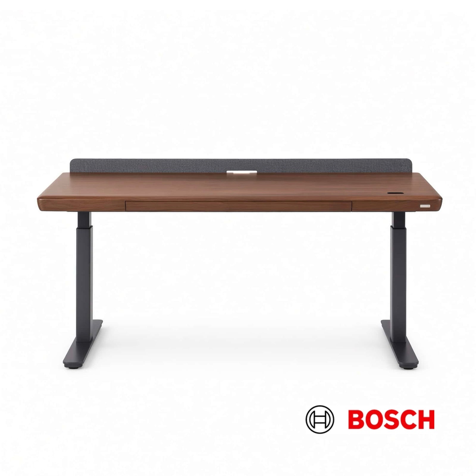 9am Pesk Master hardwood home office electric standing desk, walnut/black