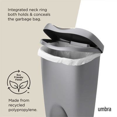 Umbra Brim step on trash can 50L, grey/nickel