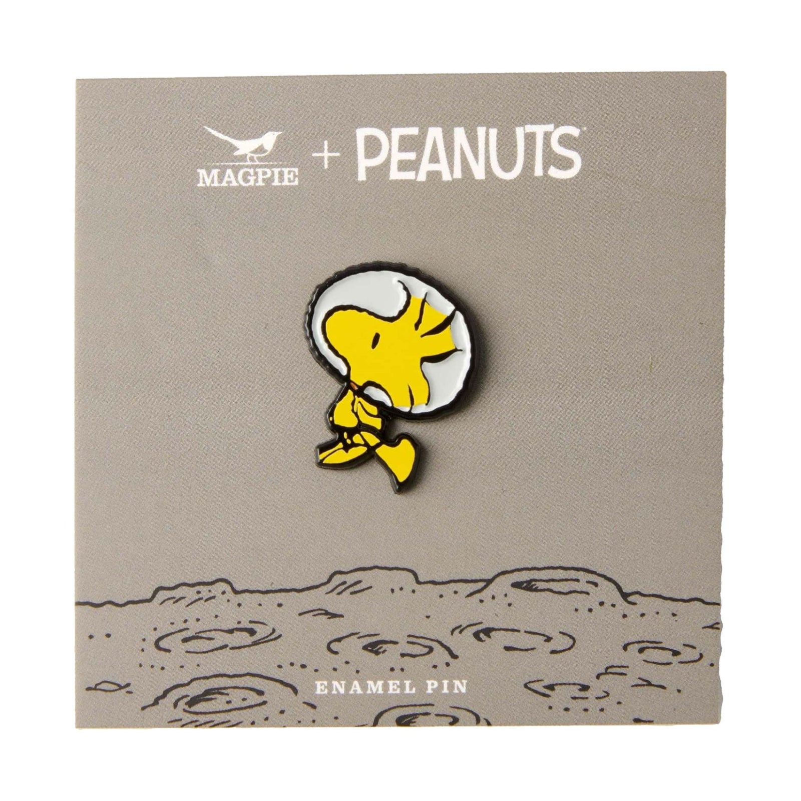 Peanuts x Magpie Snoopy enamel pin, space woodstock