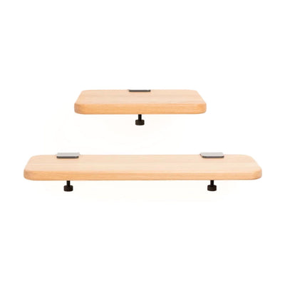 Tiptoe bracket wall shelf in solid oak, core edition