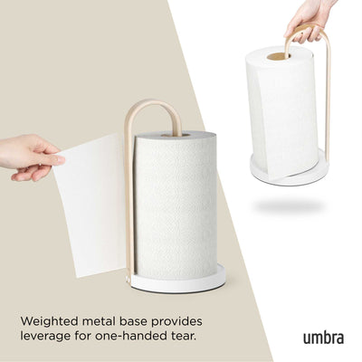 Umbra Bellwood Paper Towel Holder, white/natural