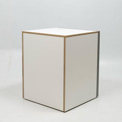 refurbished | Alwin's Space Box Extendable Table Drawers Left Extension, White/Platinum Vintage Oak