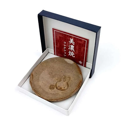 Miffy Mino yaki ceramic tatara small plate, red