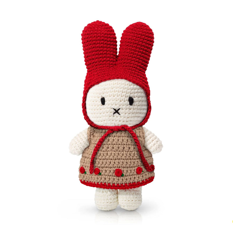 Just Dutch Miffy crochet, rose dress/red hat