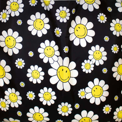 Loqi Smiley Flowers Black tote