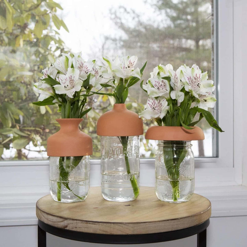 Kikkerland Terracotta vase tops