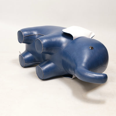 refurbished | Zuny Giant Elephant Home Deco , Midnight Blue/White