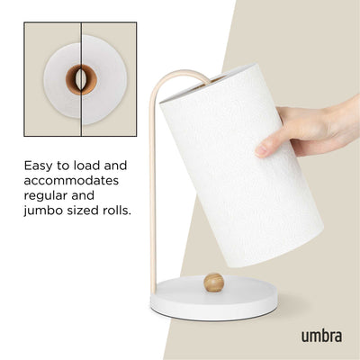 Umbra Bellwood Paper Towel Holder, white/natural