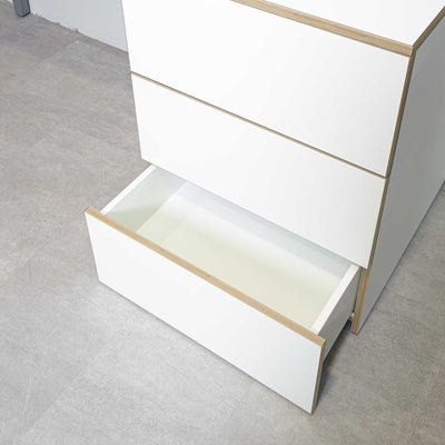 refurbished | Alwin's Space Box Extendable Table Drawers , White/Platinum Vintage Oak