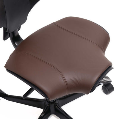 HAG Capisco Puls 8020 ergonomic chair, black/black/brown leather