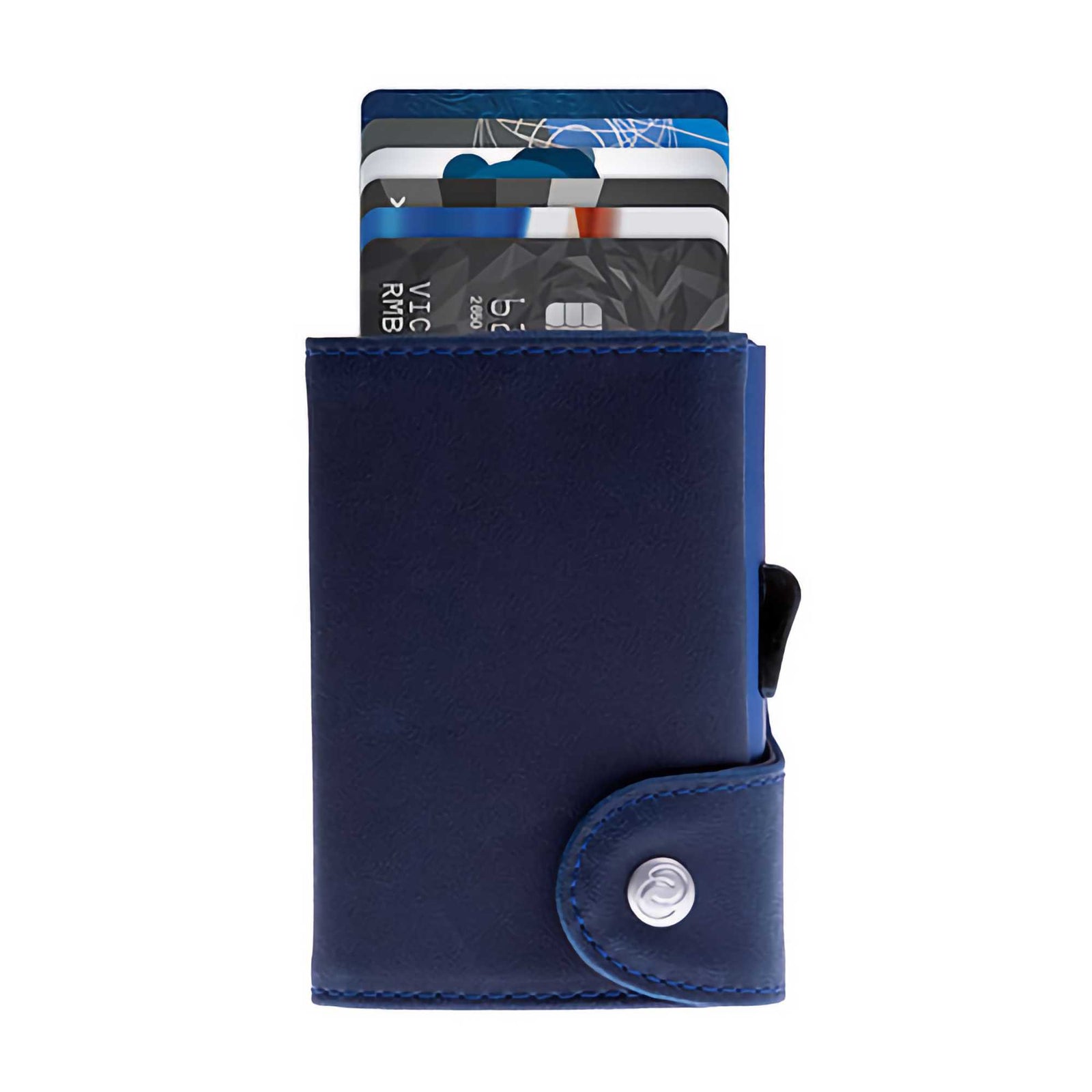 C-Secure RFID Blocking Card-Wallet, indigo Italian leather