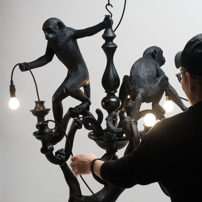 refurbished | Seletti Monkey Chandelier, black