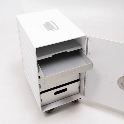 refurbished | Bordbar Box trolley with shelf&drawers, white