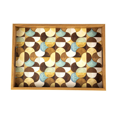 MNP Wooden 'Art Deco Turquoise' Wooden Tray