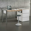 ex-display | Alwin's Space Box Extendable Table Drawers Left Extension, White/Platinum Vintage Oak