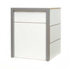 ex-display | Alwin's Space Box Extendable Table Drawers Left Extension, White/Platinum Vintage Oak