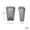 Umbra Brim step on trash can 50L, grey/nickel