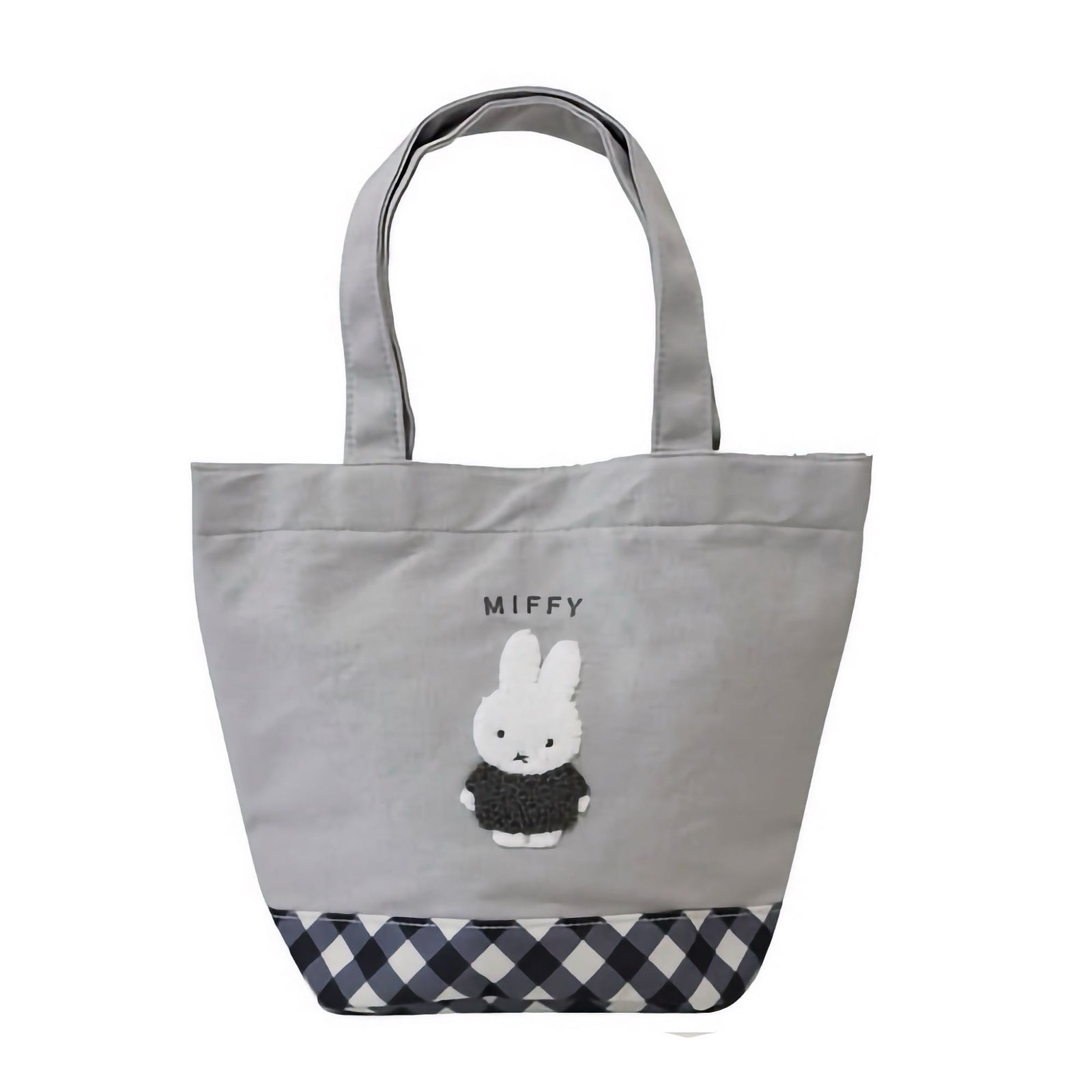 Miffy Diagonal Check series tote, grey