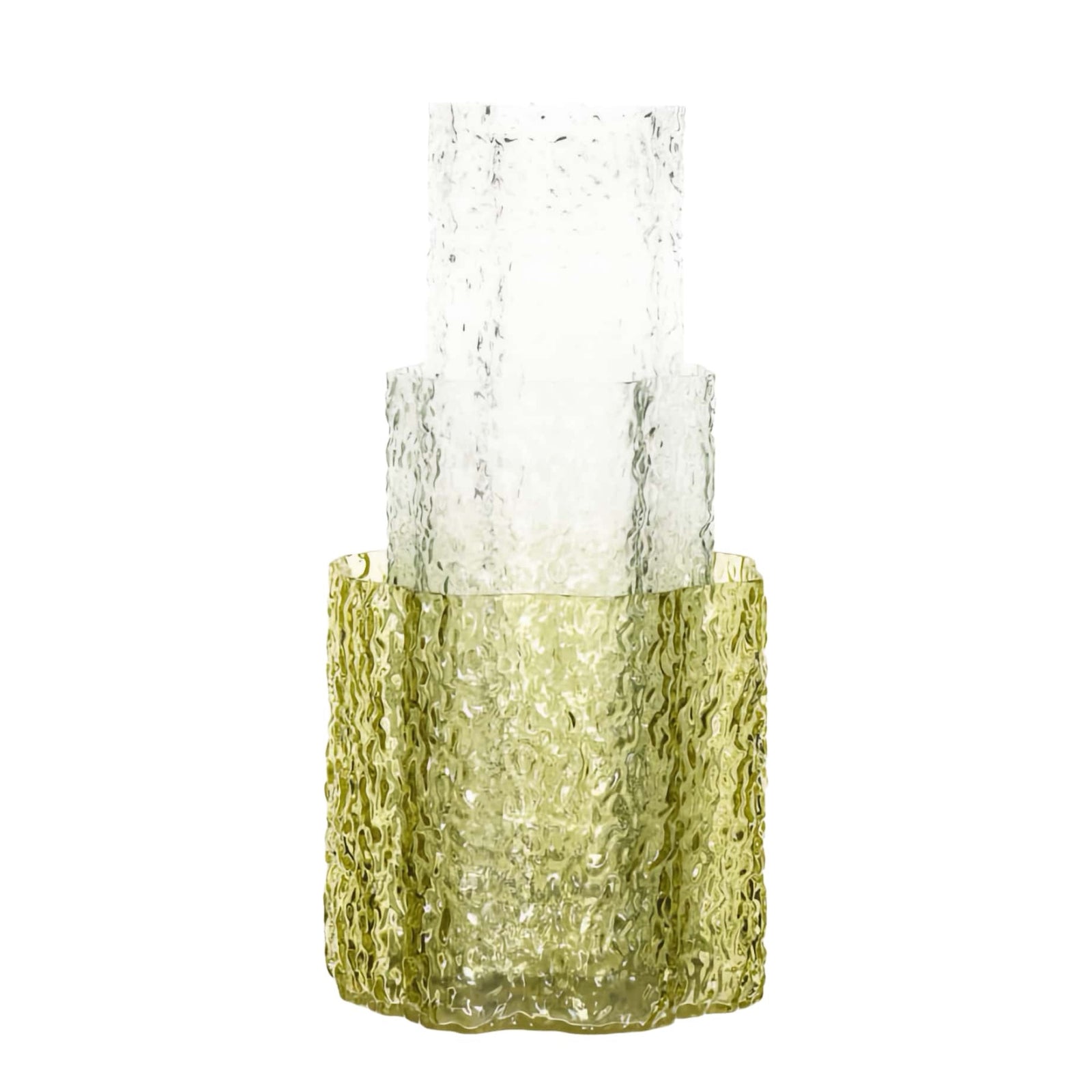 Hubsch Triple vases set-of-3, green/clear