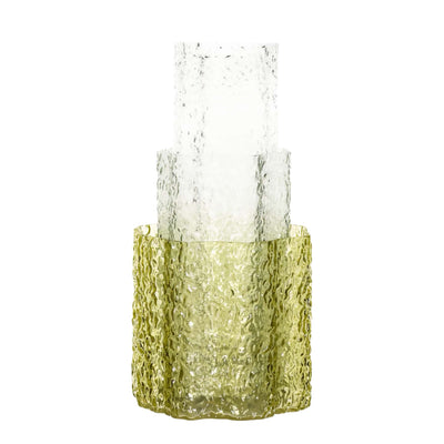 Hubsch Triple vases set-of-3, green/clear