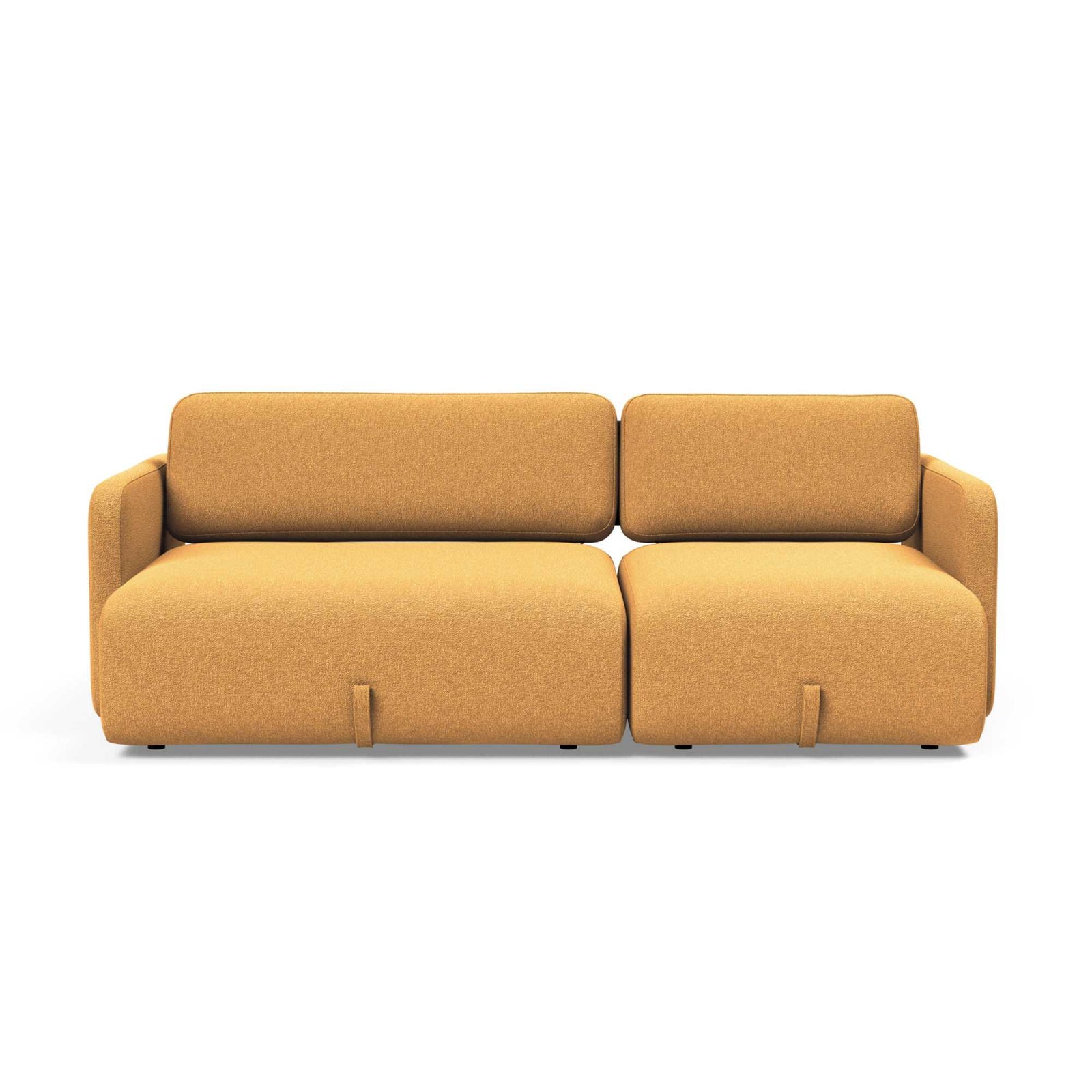 Vogan Sofa bed with backshelf, 536 Bouclé Ochre