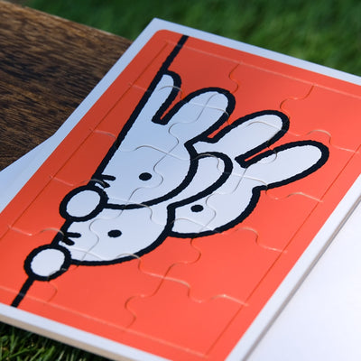 Dick Bruna's Miffy jigsaw puzzle card, orange