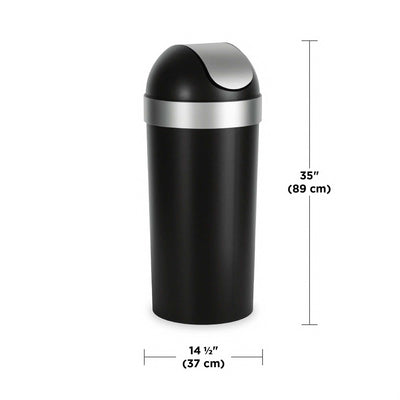 Umbra Venti trash can 62L, black/nickel