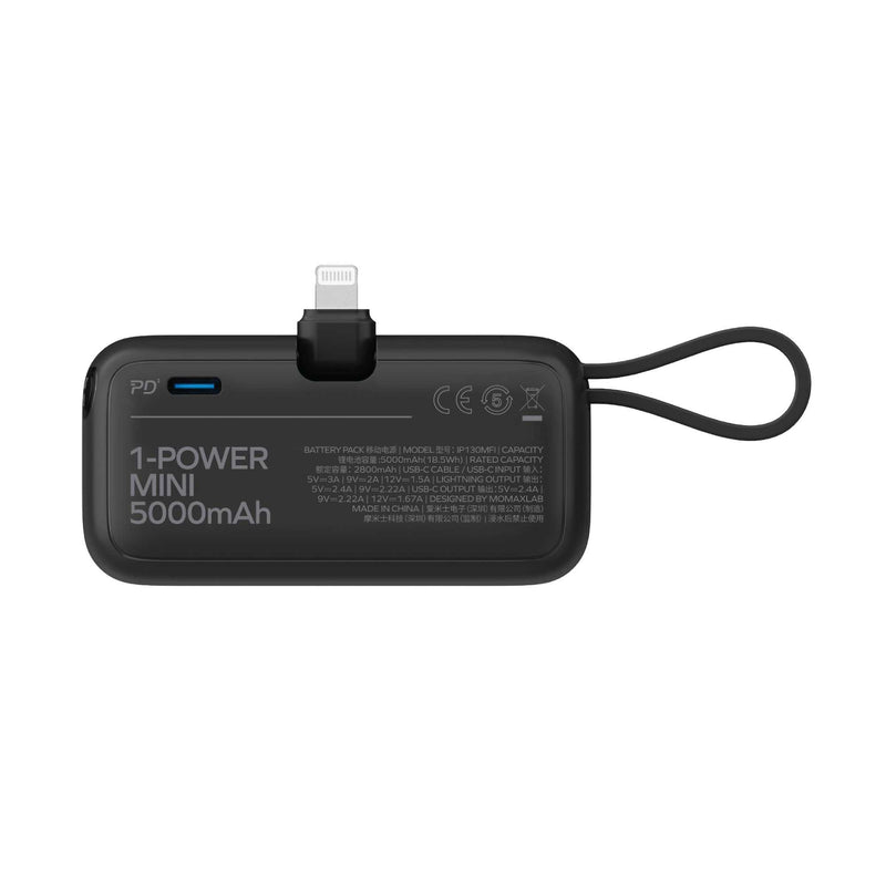 Momax 1-Power Mini Battery Pack Lightning, Black