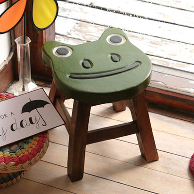 Flower Stand Frog Acacia Wood Mini Stool