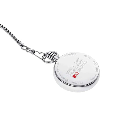 Mondaine pocket watch polished steel 43 mm, black