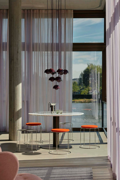 refurbished | &Tradition Wire VP11 stool, hallingdal 600/stainless steel