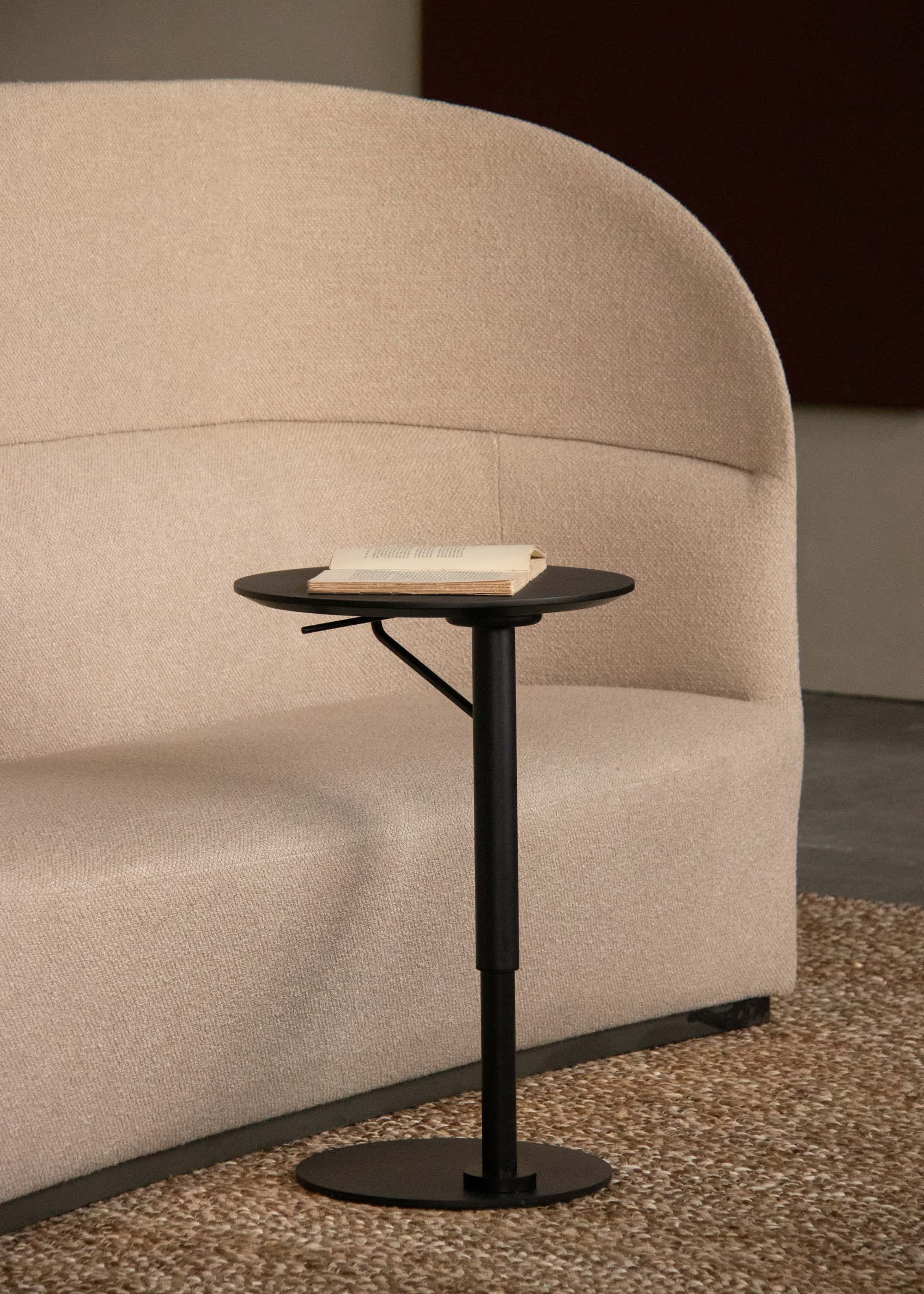 Audo Copenhagen Branch adjustable side table, linoleum charcoal