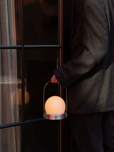 Audo Copenhagen Carrie rechargeable lamp, brushed aluminium