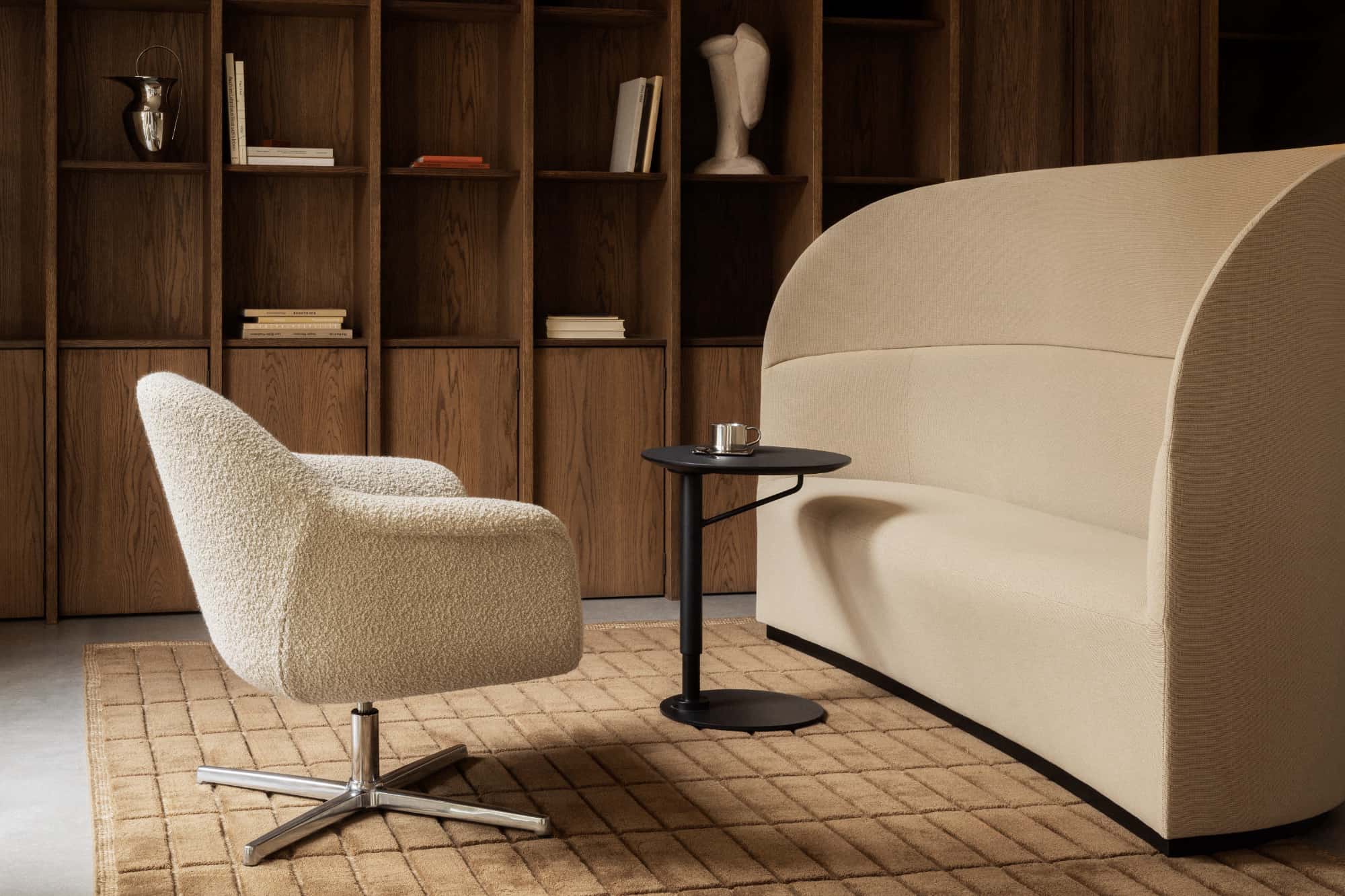 Audo Copenhagen Branch adjustable side table, linoleum charcoal