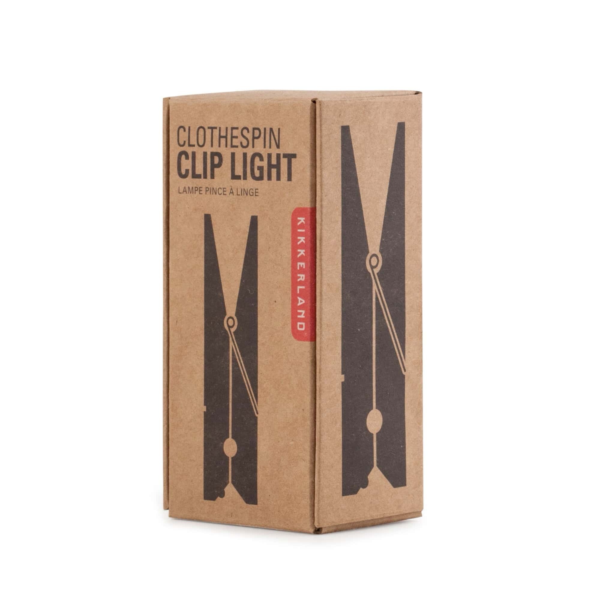 Kikkerland Wooden Clothespin Book Lamp