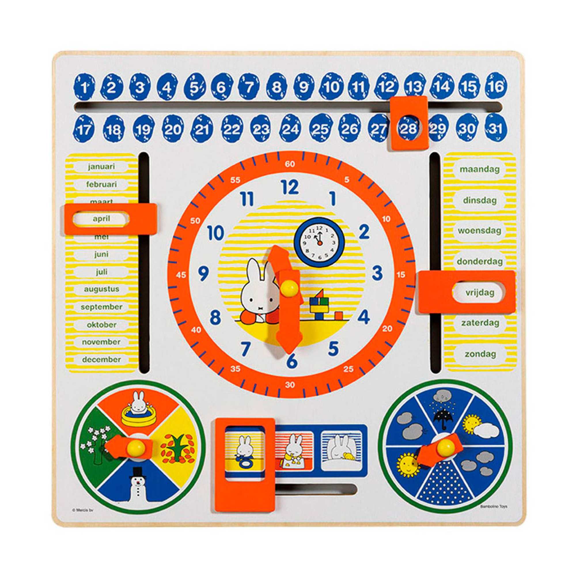 Bambolino Miffy Calendar Clock