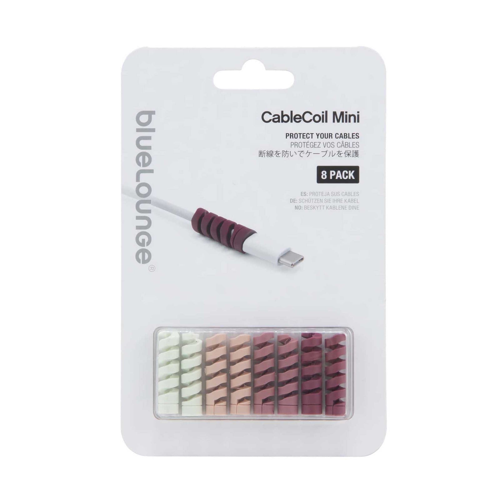Bluelounge CableCoil Mini, Ombre Blush (Set of 8)