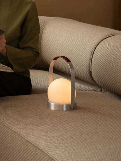 Audo Copenhagen Carrie rechargeable lamp, brushed aluminium