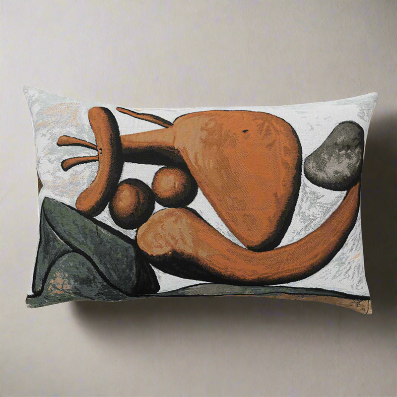 Jules Pansu Jacquard Cushion, Femme lançant une pierre 1931